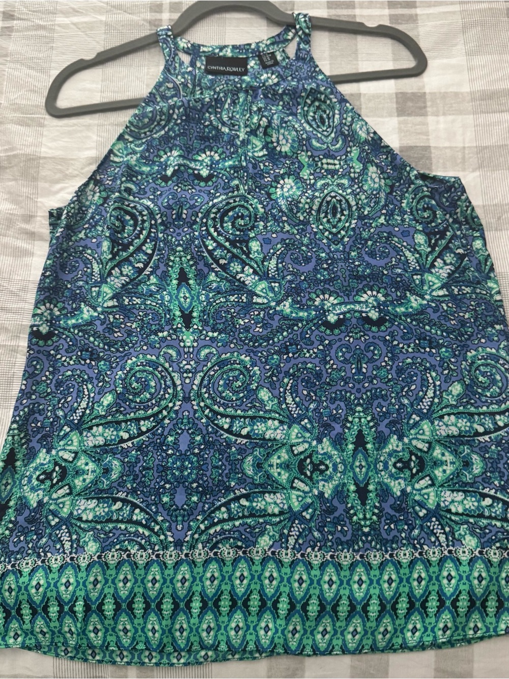 Cynthia Rowley Teal and Blue Paisley Halter Camisole unfortunately it didn’t fit